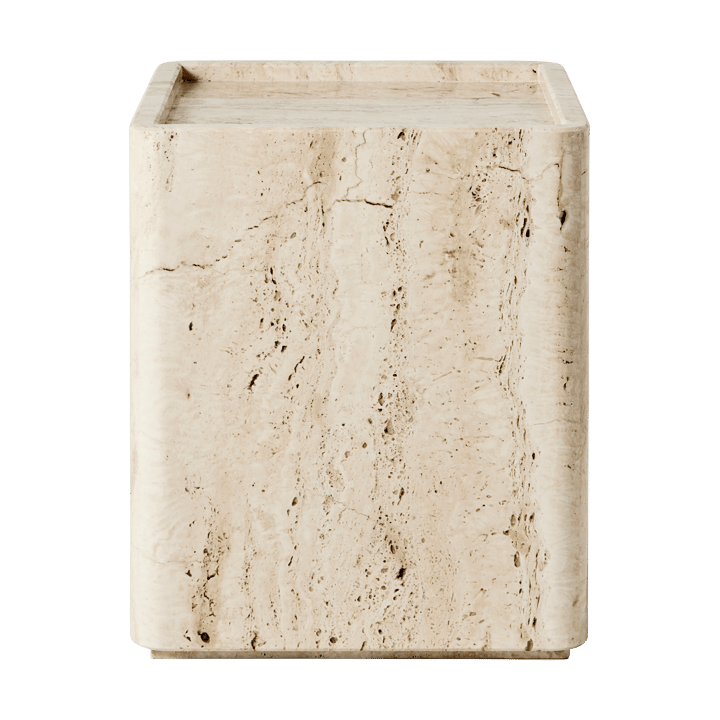 Tavolino laterale Pietra 33x33x40 cm, Travertino bianco neutro GUBI