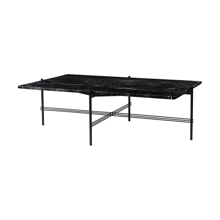 Tavolino TS Rectangular - marmo nero Marquina, base nera - GUBI