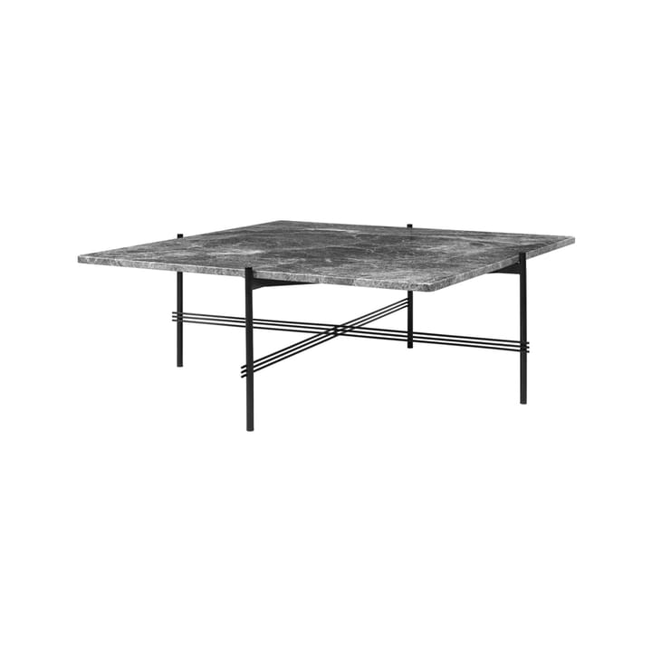 Tavolino TS Square - marmo grigio Emperador, 105x105 cm, base nera  - GUBI