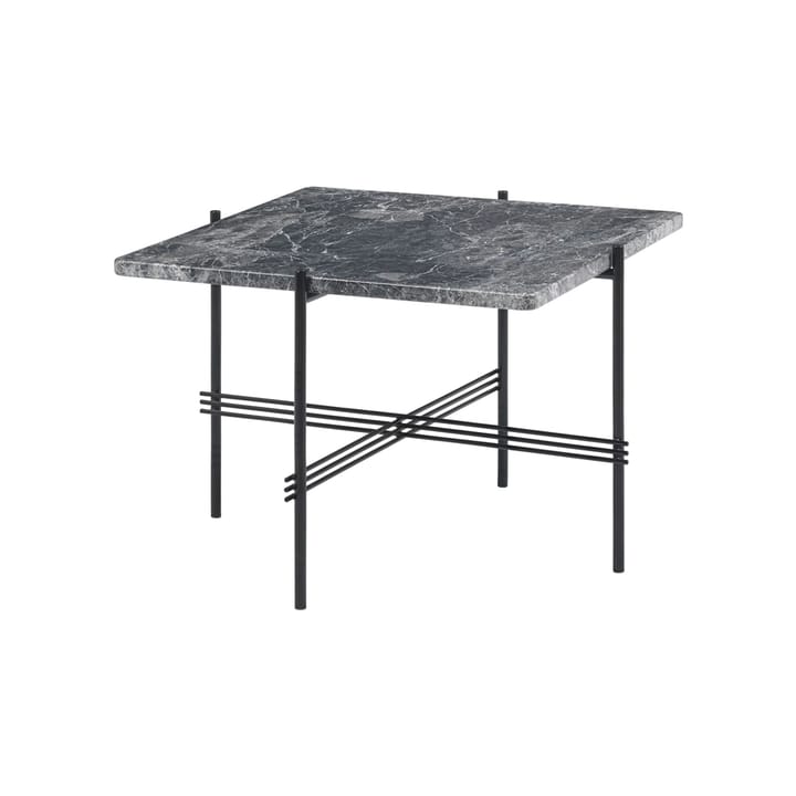 Tavolino TS Square - marmo grigio Emperador, 55x55 cm, base nera  - GUBI