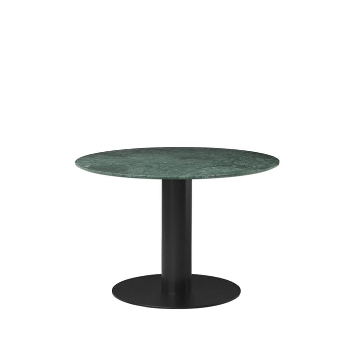 Tavolo da pranzo Gubi 2.0 - marmo green, Ø 110 cm, base nera - GUBI