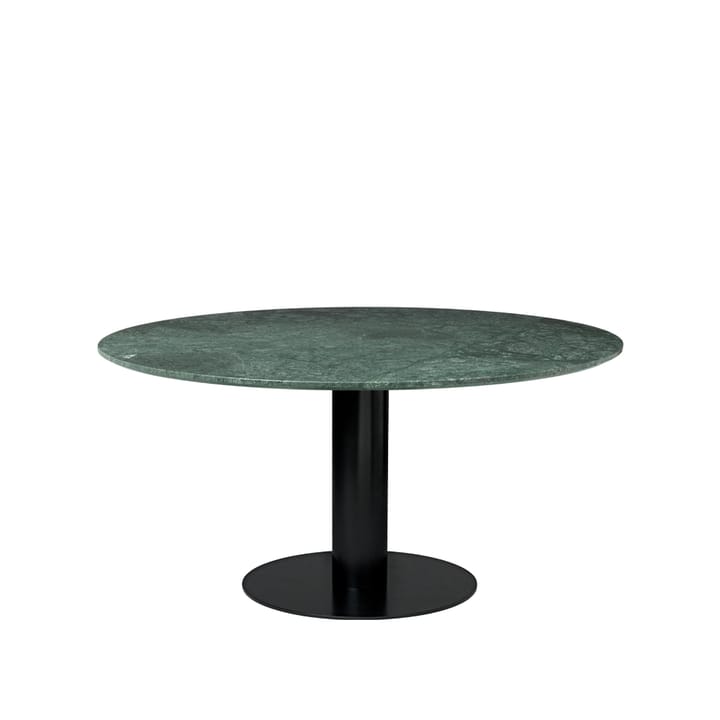 Tavolo da pranzo Gubi 2.0 - marmo green, Ø 150 cm, base nera - GUBI