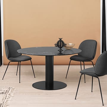 Tavolo da pranzo Gubi 2.0 - marmo nero, Ø 130 cm, base in ottone - GUBI