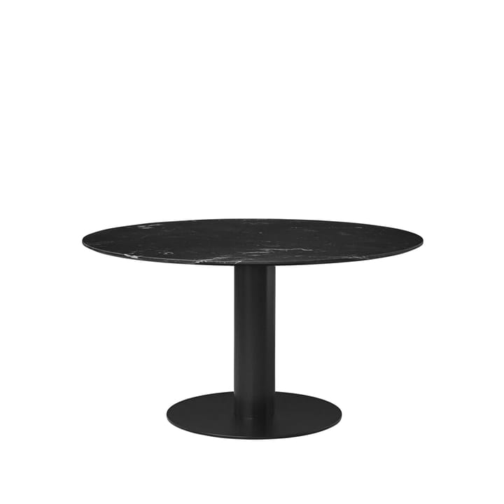 Tavolo da pranzo Gubi 2.0 - marmo nero, Ø 130 cm, base nera - GUBI