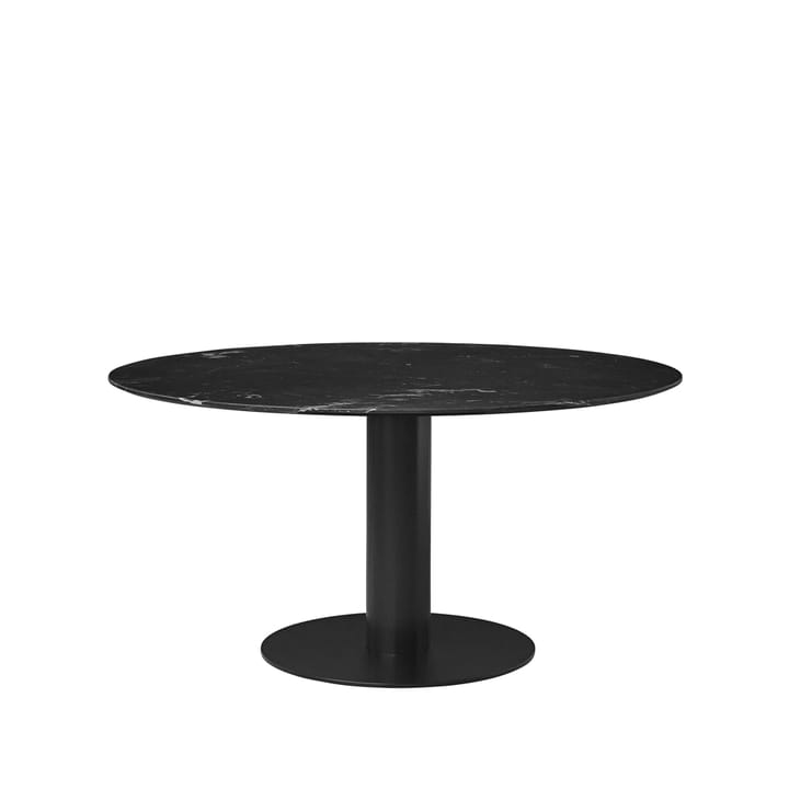 Tavolo da pranzo Gubi 2.0 - marmo nero, Ø 150 cm, base nera - GUBI