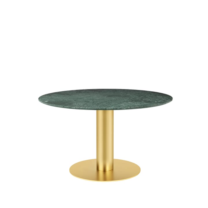 Tavolo da pranzo Gubi 2.0 - marmo verde, Ø 130 cm, base in ottone - GUBI