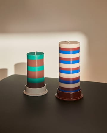 Candela a cero Column Candle 20 cm - Bianco sporco, marrone, blu - HAY