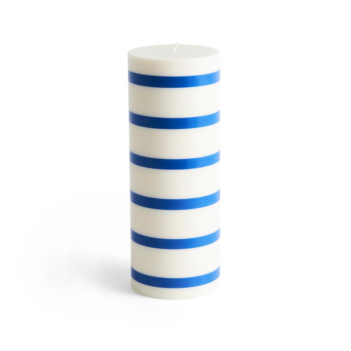 Candela a cero Column Candle 25 cm - Bianco sporco, blu - HAY