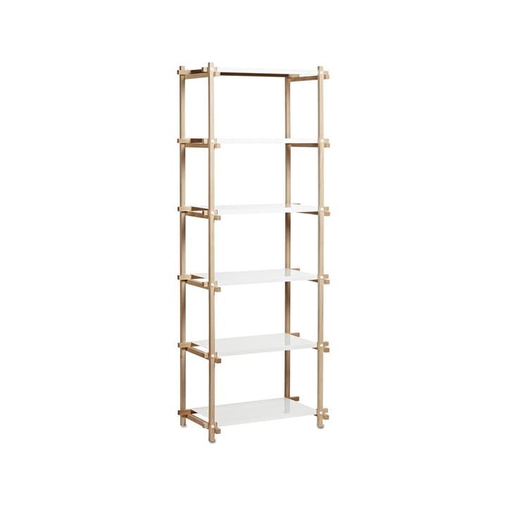 Mensola Woody Column - Oak-white lacquered shelf, high - HAY