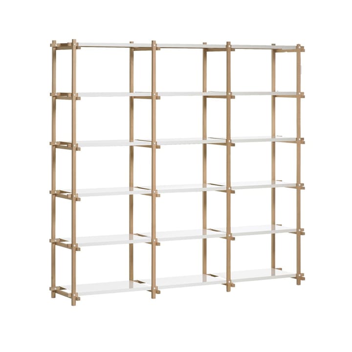 Mensola Woody - Oak-white lacquered shelf, high - HAY