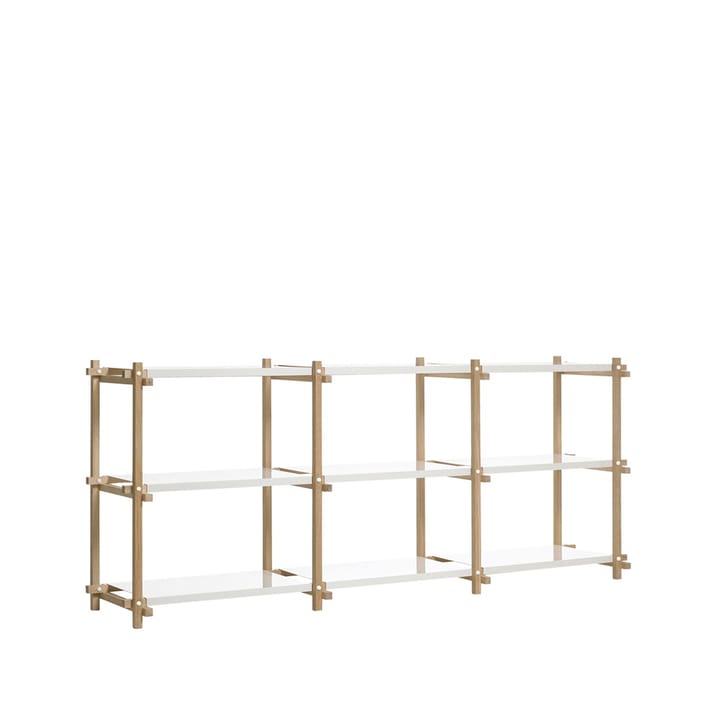 Mensola Woody - Oak-white lacquered shelf, low - HAY