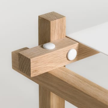 Mensola Woody - Oak-white lacquered shelf, low - HAY