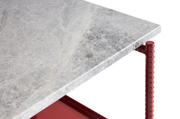 Tavolino Rebar 75x44x55 cm - Grey marble-barn red - HAY