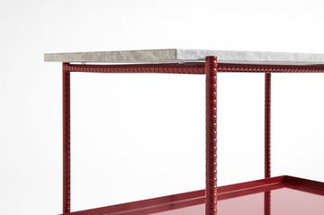 Tavolino Rebar 75x44x55 cm - Grey marble-barn red - HAY