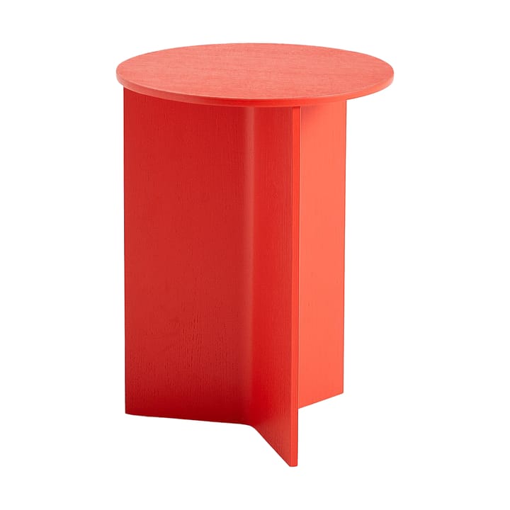 Tavolino Slit high Ø35 cm - Candy red lacquered oak - HAY