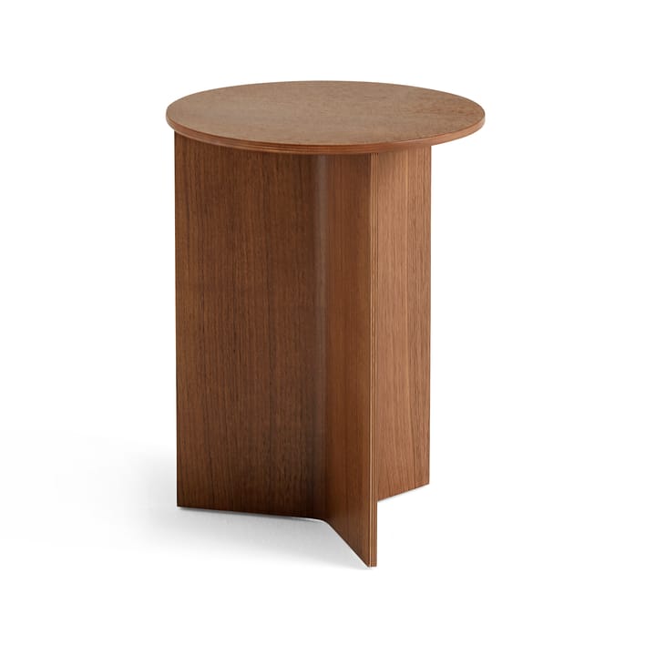 Tavolino Slit high Ø35 cm - Lacquered walnut - HAY