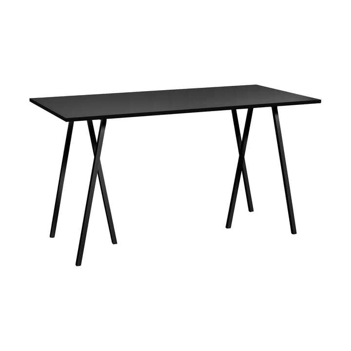 Tavolo da bar Loop Stand incl. support 87,5x180 cm - Black-black linoleum-black ash - HAY