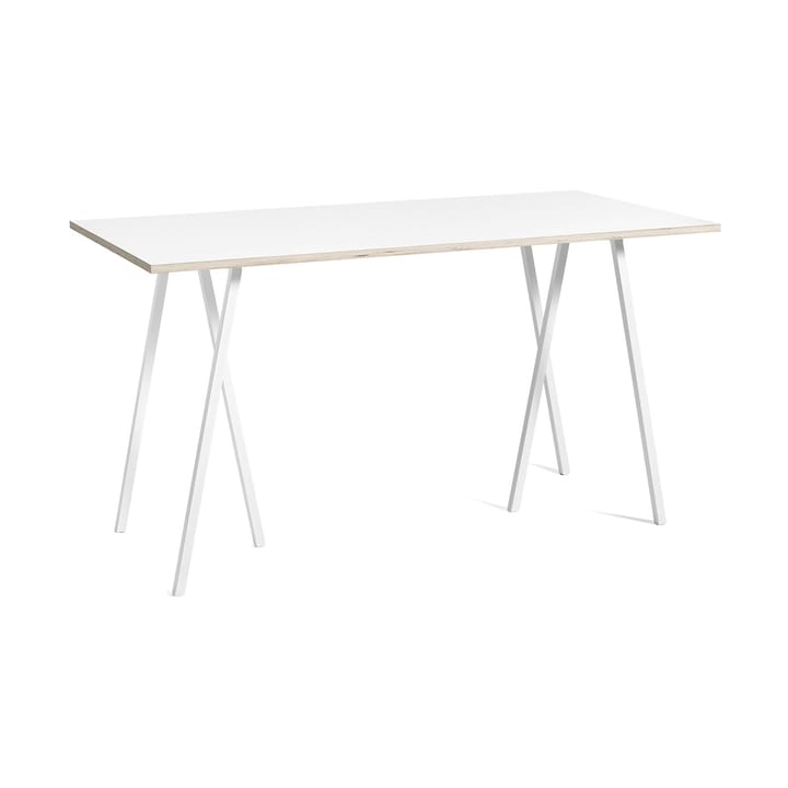 Tavolo da bar Loop Stand incl. support 87,5x180 cm - White-white laminate-plywood - HAY