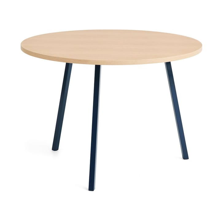 Tavolo da pranzo Loop Stand Ø105 cm - Deep blue-clear lacq. oak - HAY