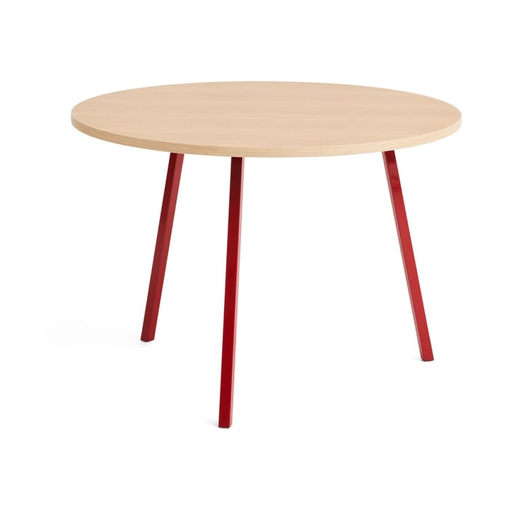 Tavolo da pranzo Loop Stand Ø105 cm - Maroon red-clear lacq. oak - HAY