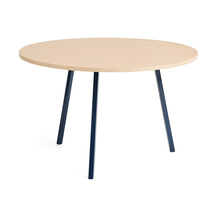 Tavolo da pranzo Loop Stand Ø120 cm - Deep blue-clear lacq. oak - HAY