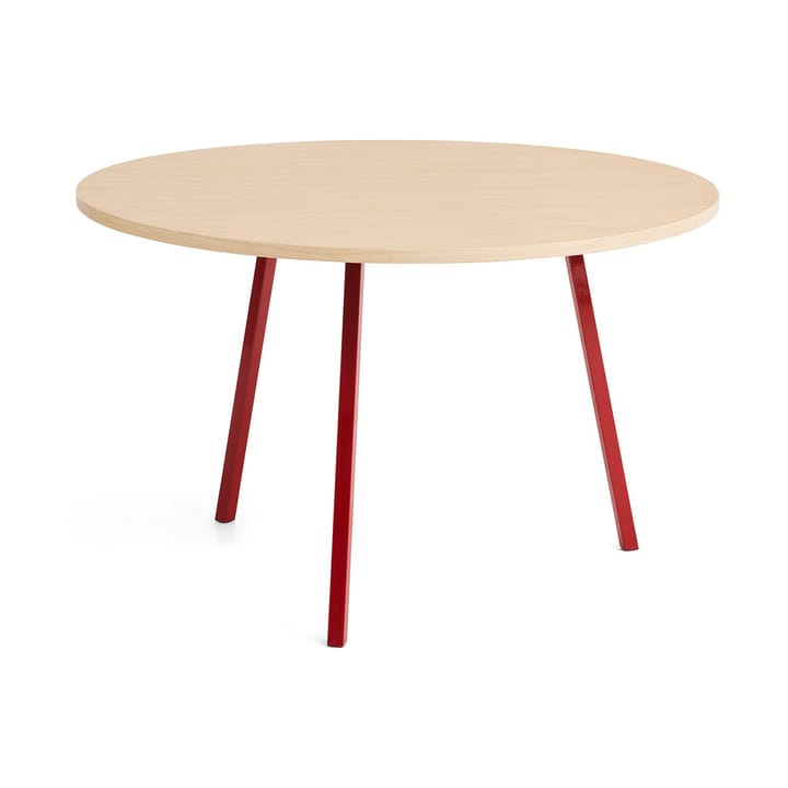 Tavolo da pranzo Loop Stand Ø120 cm - Maroon red-clear lacq. oak - HAY