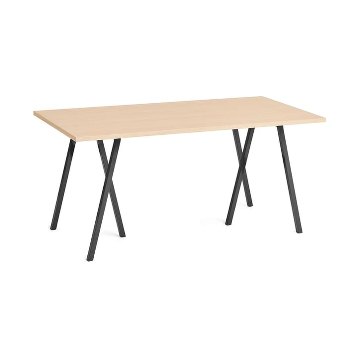 Tavolo da pranzo Loop Stand 77,5x160 cm - Black-black linoleum-lacq. oak - HAY