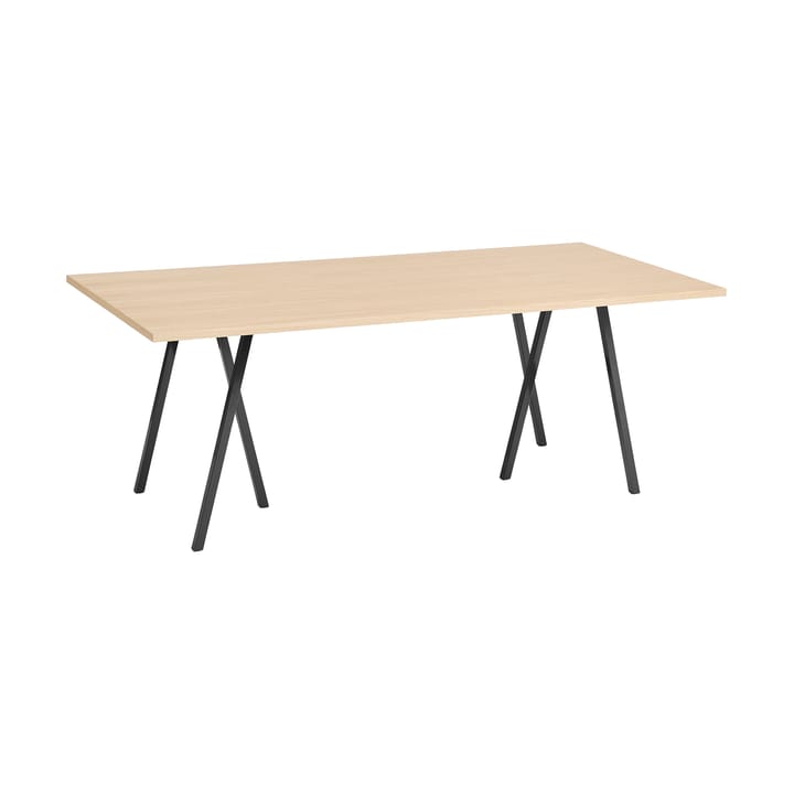 Tavolo da pranzo Loop Stand 92,5x200 cm - Black-clear lacq. oak - HAY