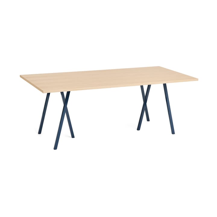 Tavolo da pranzo Loop Stand 92,5x200 cm - Deep blue-clear lacq. oak - HAY