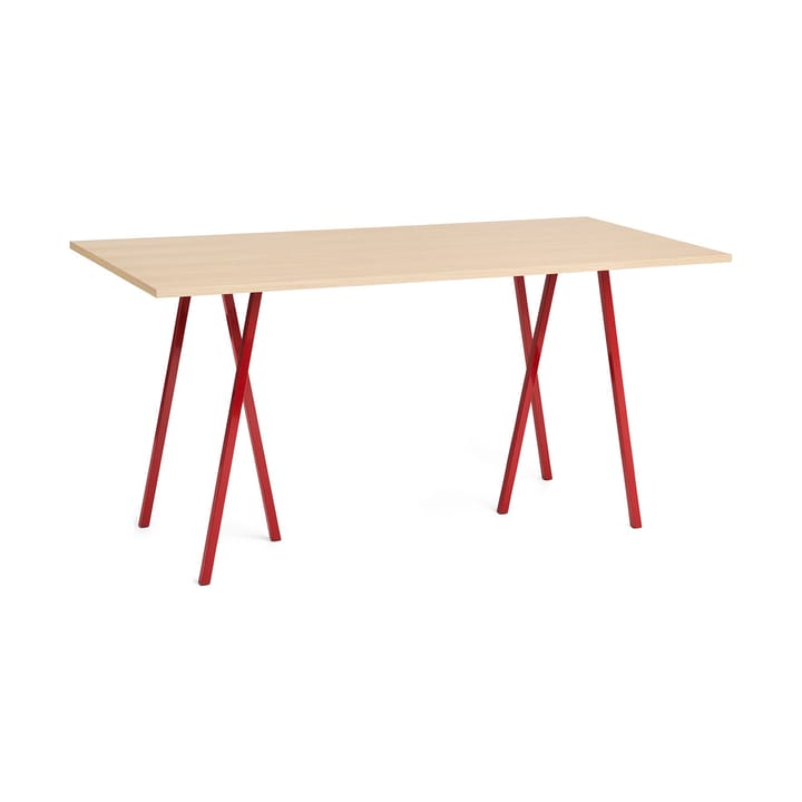 Tavolo da pranzo Loop Stand 92,5x200 cm - Maroon red-clear lacq. oak - HAY