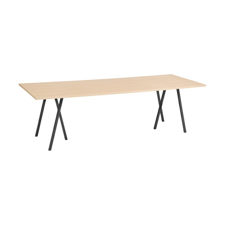 Tavolo da pranzo Loop Stand 92,5x250 cm - Black-clear lacq. oak - HAY