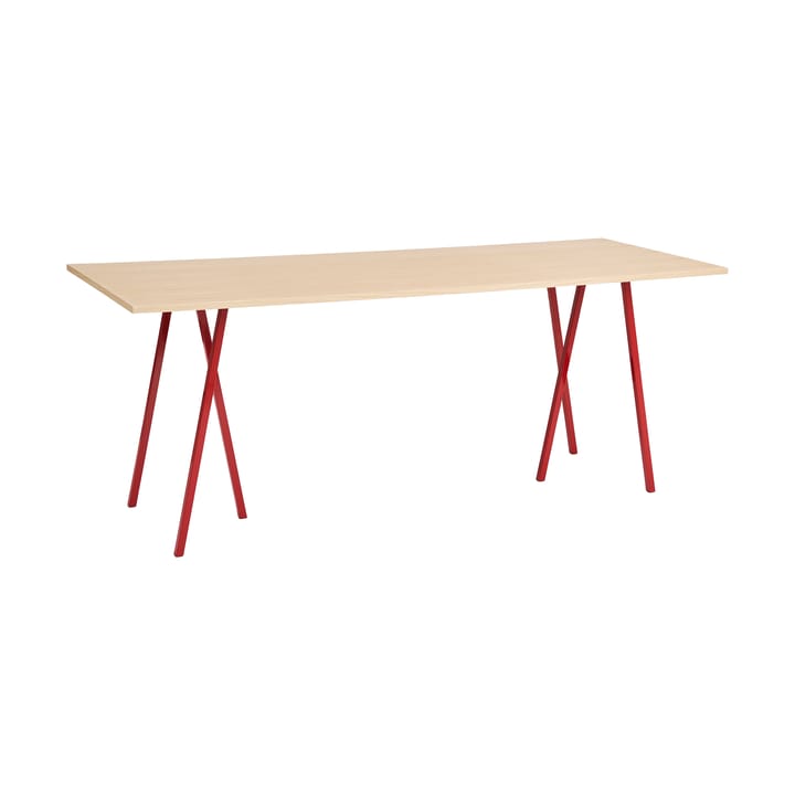 Tavolo da pranzo Loop Stand 92,5x250 cm - Maroon red-clear lacq. oak - HAY