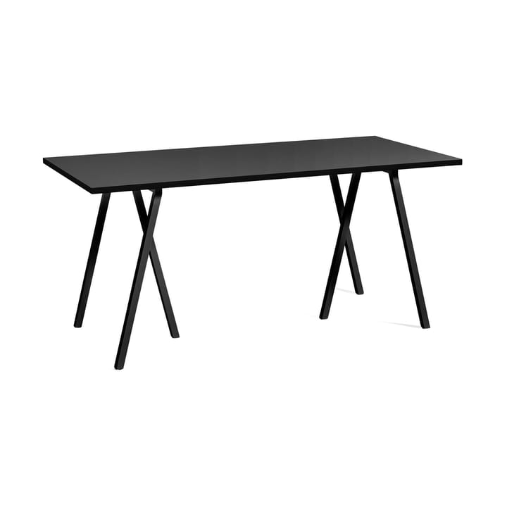 Tavolo da pranzo Loop Stand incl. support 77,5x160 cm - Black-black linoleum-black ash - HAY