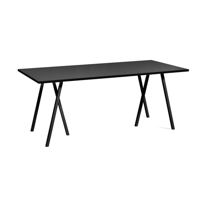 Tavolo da pranzo Loop Stand incl. support 87,5x180 cm - Black-black linoleum-lacq. ash - HAY