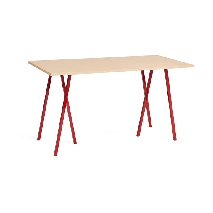 Tavolo da pranzo Loop Stand incl. support 87,5x180 cm - Maroon red-clear lacq. oak - HAY