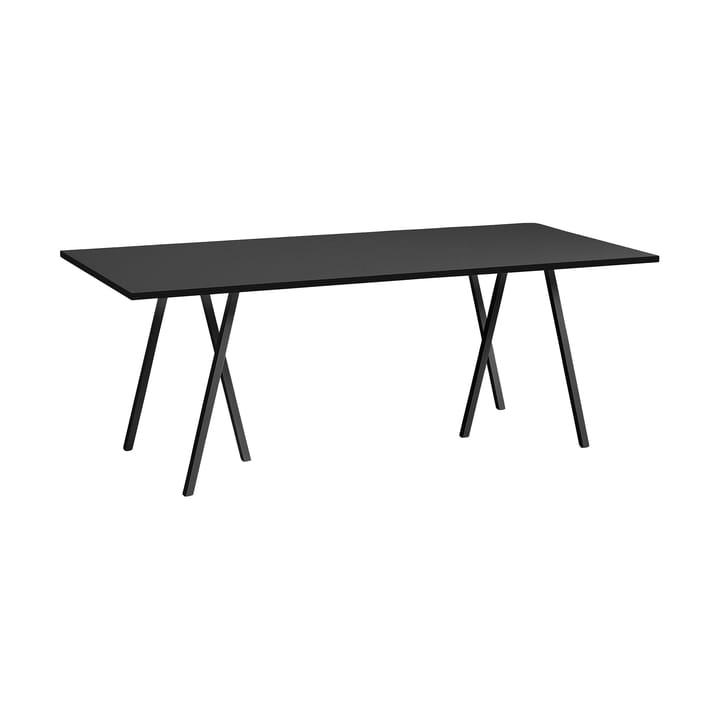 Tavolo da pranzo Loop Stand incl. support 92,5x200 cm - Black-black linoleum-black ash - HAY