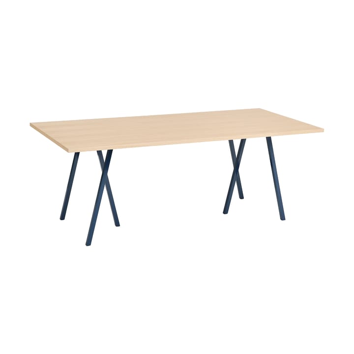 Tavolo da pranzo Loop Stand incl. support 92,5x200 cm - Deep blue-clear lacq. oak - HAY