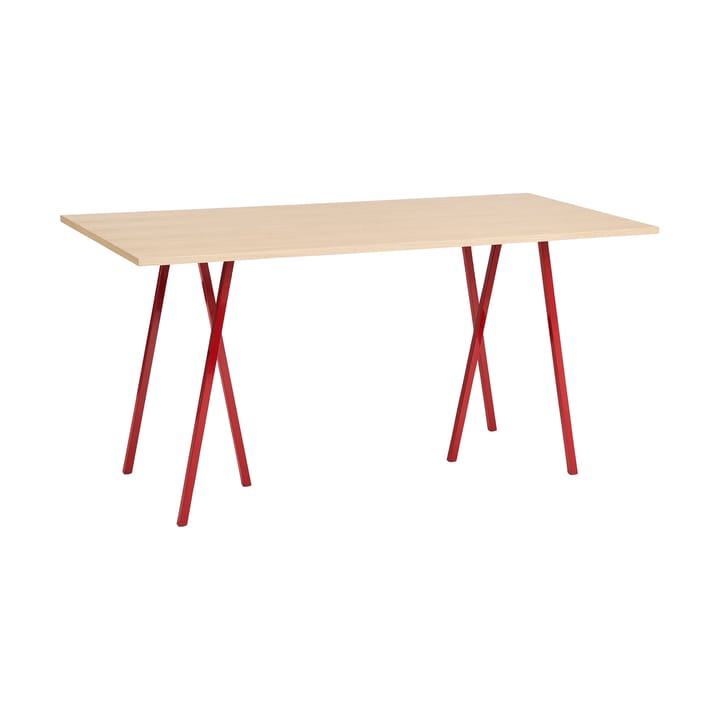 Tavolo da pranzo Loop Stand incl. support 92,5x200 cm - Maroon red-clear lacq. oak - HAY