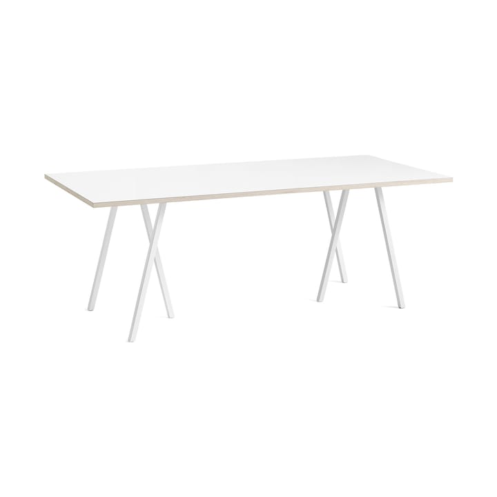 Tavolo da pranzo Loop Stand incl. support 92,5x200 cm - White-white laminate-plywood - HAY