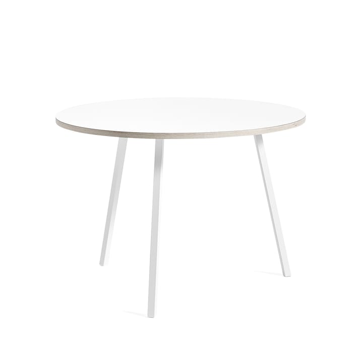 Tavolo da pranzo rotondo Loop Stand - White laminate-white, Ø105 cm - HAY