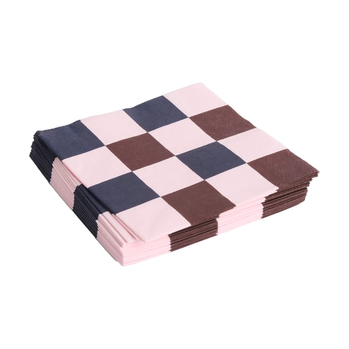 Tovaglioli da cena a quadretti Pattern 40x40 cm, confezione da 20 - Light pink-bordeaux-black M - HAY