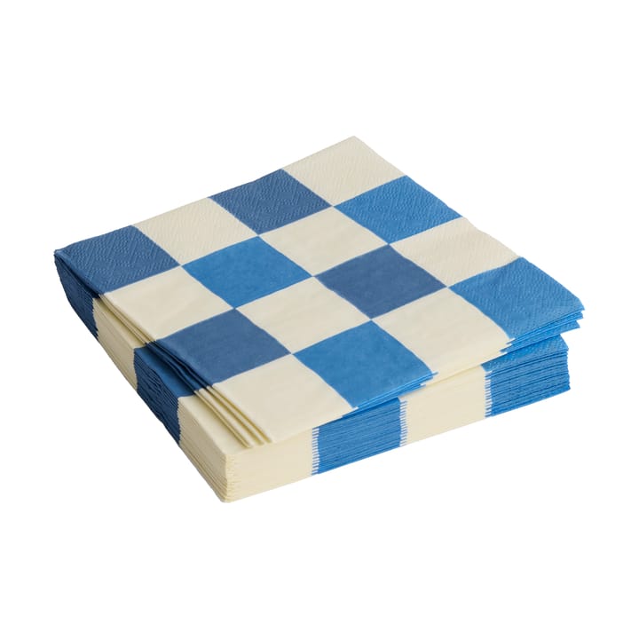 Tovaglioli da cena a quadretti Pattern 40x40 cm, confezione da 20 - Off white-blues M - HAY