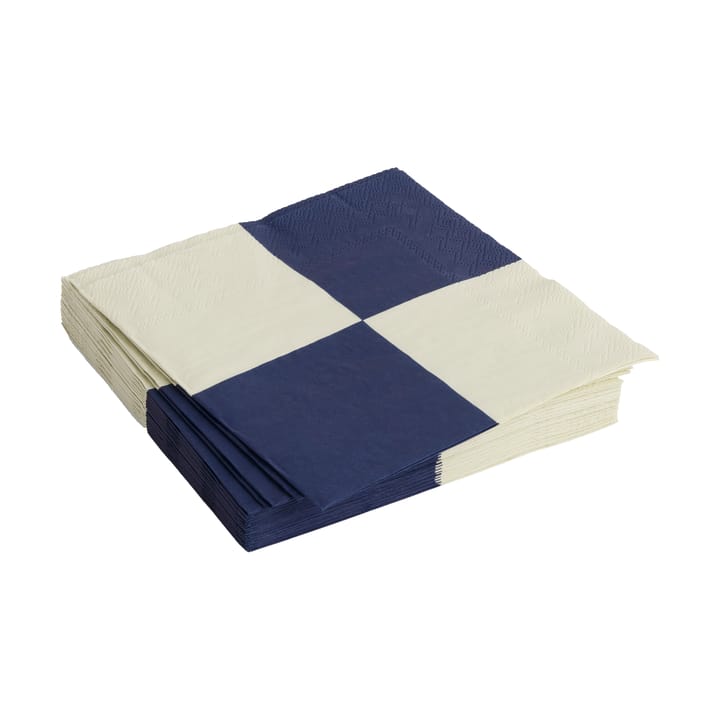 Tovaglioli da pranzo a quadretti Pattern 33x33 cm, confezione da 20 - Off white-dark blue L - HAY