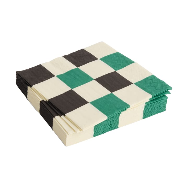 Tovaglioli da pranzo a quadretti Pattern 33x33 cm, confezione da 20 - Off white-green-black M - HAY