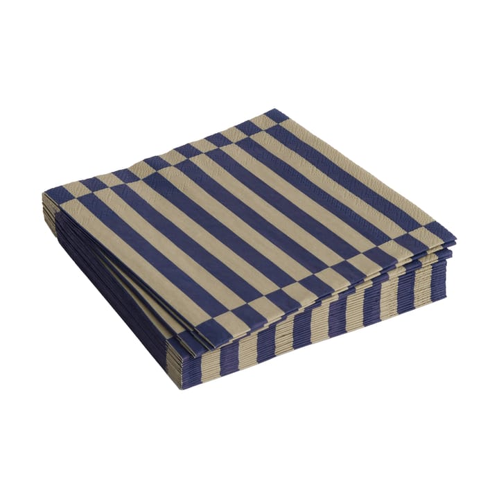 Tovaglioli da pranzo a righe Pattern 33x33 cm, confezione da 20 - Dark blue-dark sand pillar - HAY