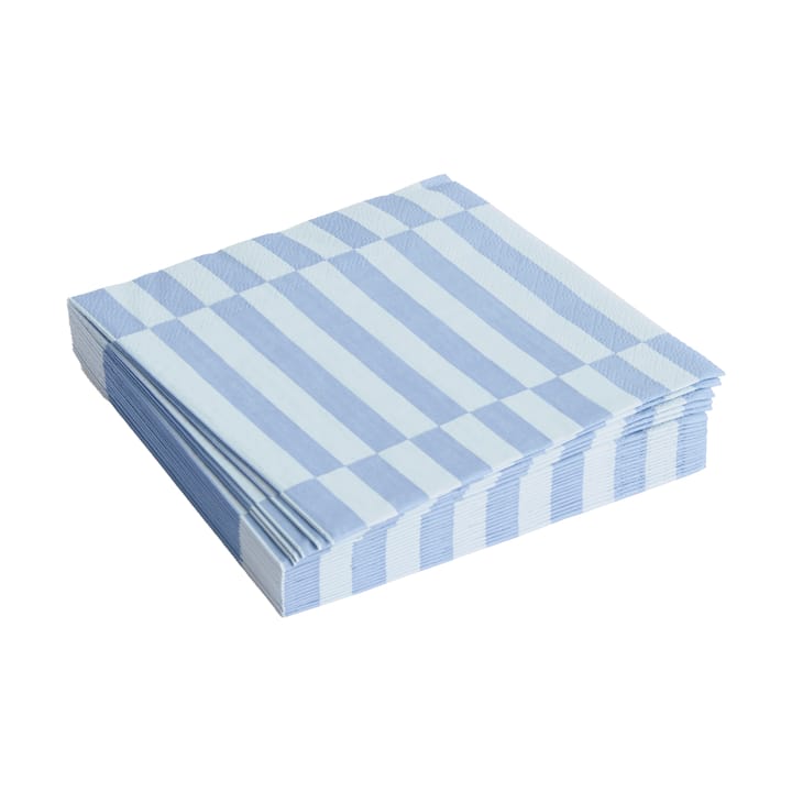 Tovaglioli da pranzo a righe Pattern 33x33 cm, confezione da 20 - Light blue-dusty blue pillar - HAY