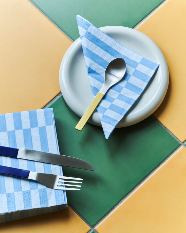 Tovaglioli da pranzo a righe Pattern 33x33 cm, confezione da 20 - Light blue-dusty blue pillar - HAY