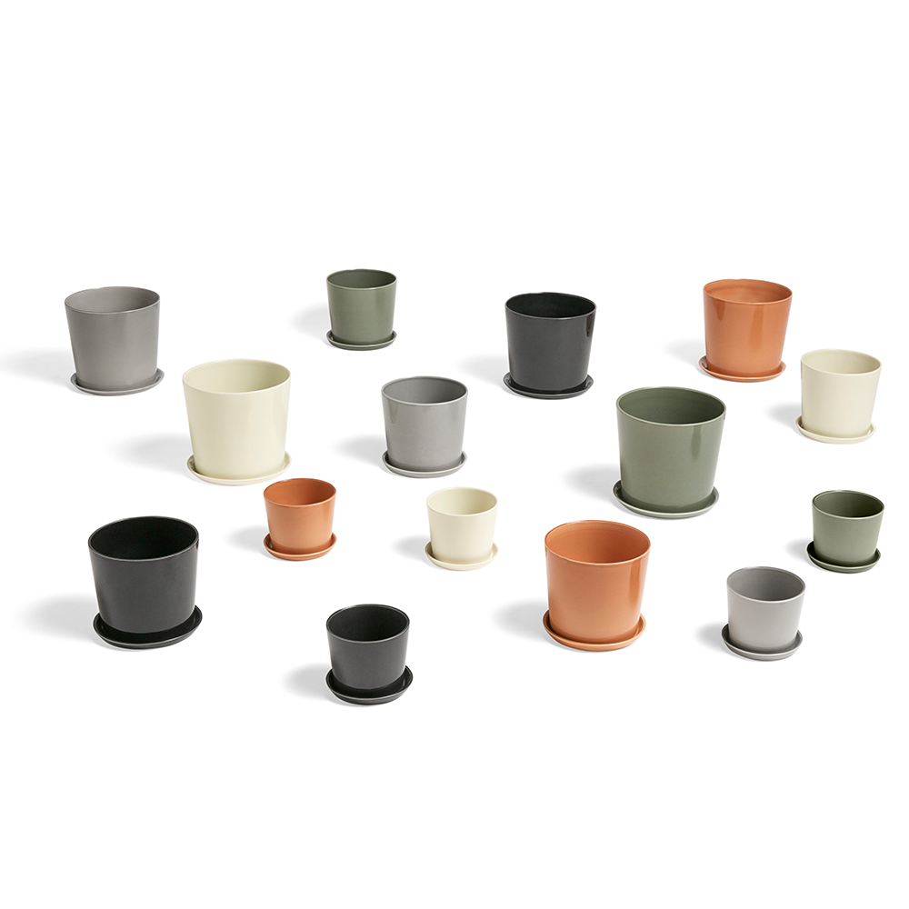 Eco Vaso Tondo Basso ∅21 con Sottovaso Materiale Ecologico per Piante, Fiori