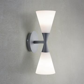 Lampada da parete Harlekin duo - grigio grafite-bianco - Herstal