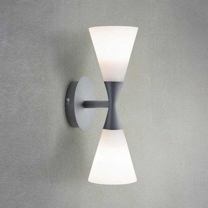 Lampada da parete Harlekin duo, grigio grafite-bianco Herstal